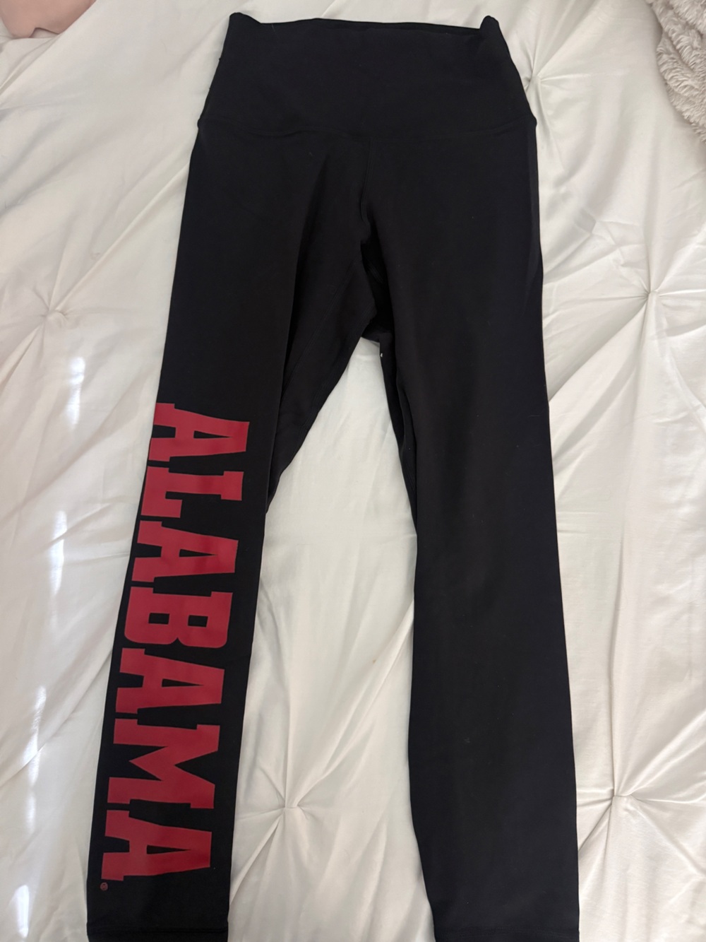 lululemon athletica Black Leggings with Red Logo